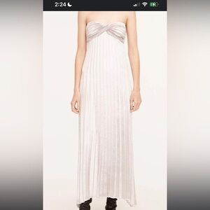 Homecoming! Gorgeous Rebecca Taylor Silver Pleated Midi Dress - with pockets!